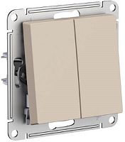 Выключатель без рамки Systeme Electric AtlasDesign 2-кл. песочный картинка